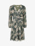 Robe imprimé feuillage à rayures irisées - Kaki - 1