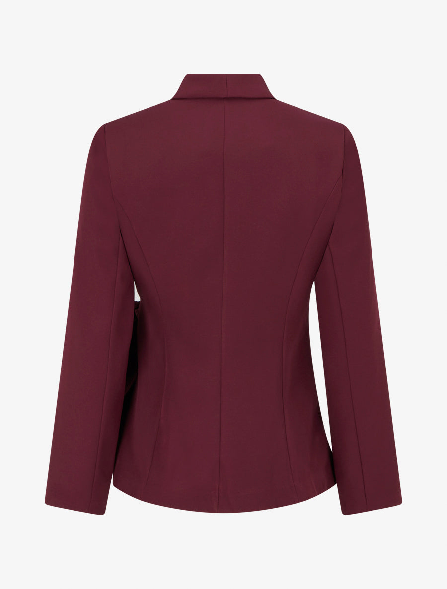 Blazer uni à nouer - Lie de vin - 2