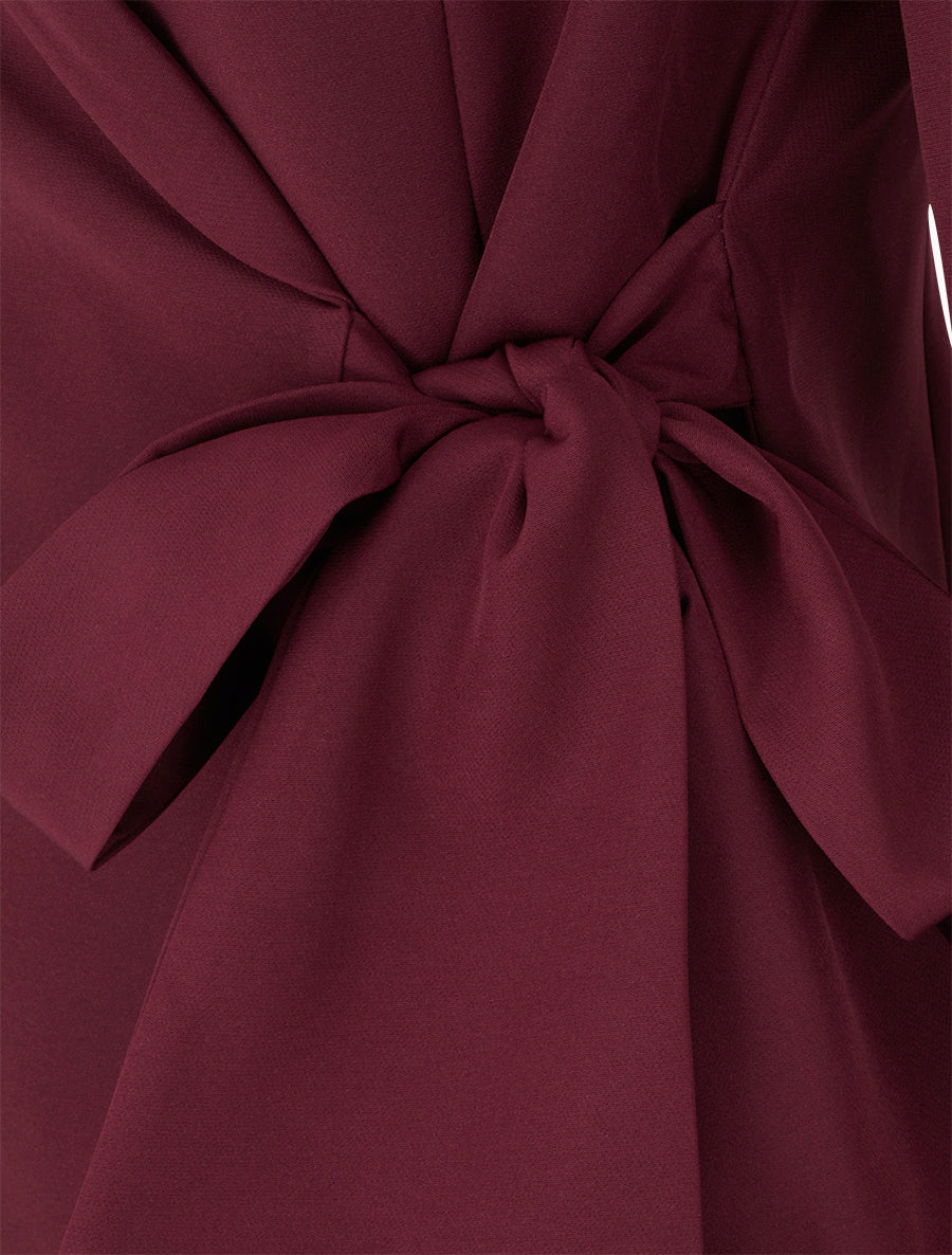 Blazer uni à nouer - Lie de vin - 3