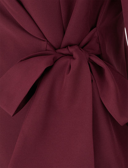 Blazer uni à nouer - Lie de vin - 3
