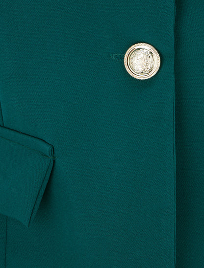 Blazer uni boutonné - Vert sapin - 3
