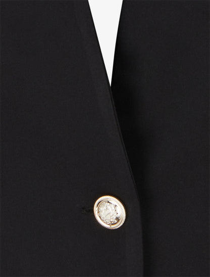 Blazer uni boutonné - Noir - 3