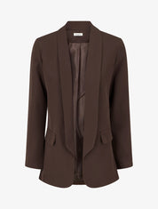 Blazer uni à poches décoratives - Marron