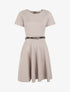Robe patineuse unie à manches courtes - Taupe clair - 1
