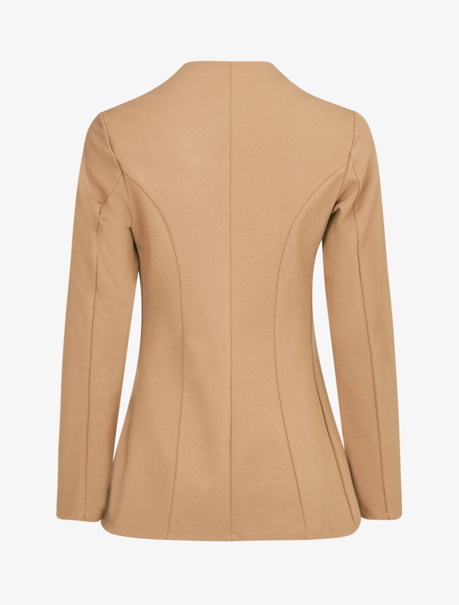 Veste à col biseauté - Taupe - 2