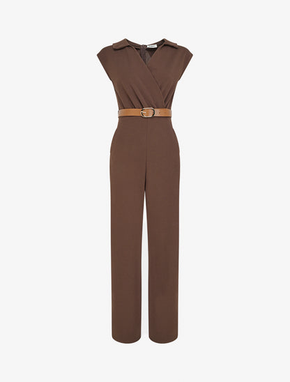 Combinaison unie sans manches - Marron - 1