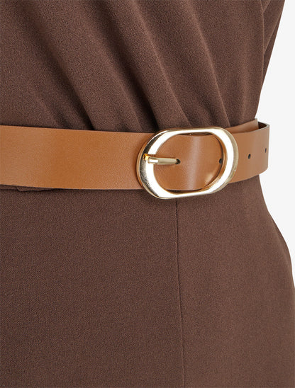 Combinaison unie sans manches - Marron - 3