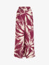 Pantalon ample imprimé feuillage - Prune - 1