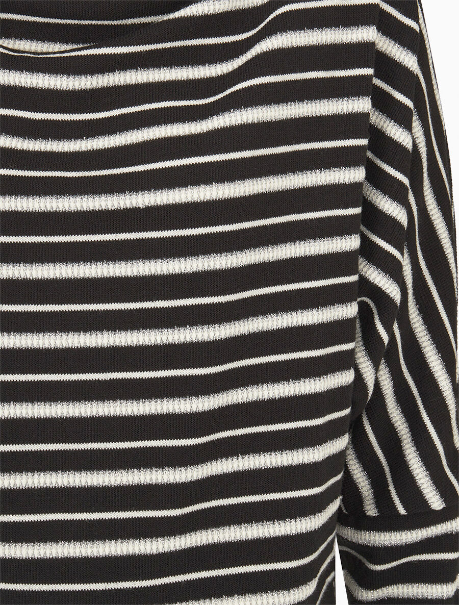 Pull dolman à rayures irisées - Noir - 3