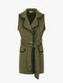 Gilet long sans manches à détail brodé - Kaki - 4