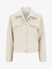 Blouson boutonné à poche à rabat - Beige - 1