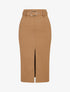 Jupe droite fendue - Camel - 1