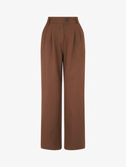 Pantalon tailleur ample - Marron - 4