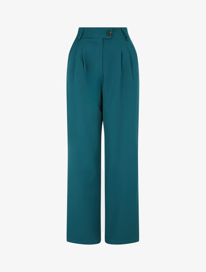 Pantalon tailleur ample - Bleu lagon - 1