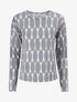 Pull fin à imprimé géométrique - Bleu gris - 1