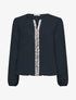 Blouse fluide à bande en sequins - Marine - 1