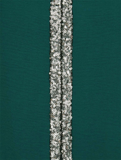 Blouse fluide à bande en sequins - Vert sapin - 3