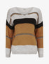 Pull en maille à rayures stylisées - Gris clair - 1