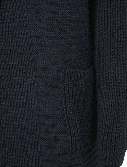 Gilet en maille à capuche - Marine - 3