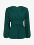 Blouse élastiquée à col V - Vert sapin - 5