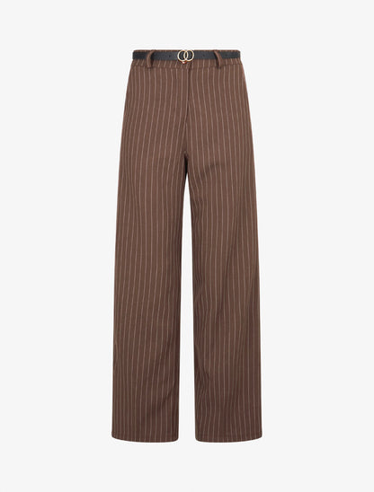 Pantalon de tailleur à fines rayures - Marron - 1