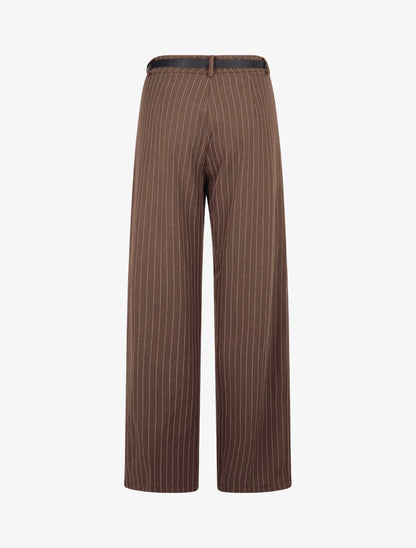 Pantalon de tailleur à fines rayures - Marron - 2