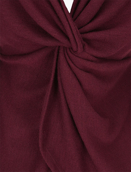 Pull fin à dos torsadé - Lie de vin - 3
