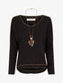 Pull fin à bords irisés - Noir - 5