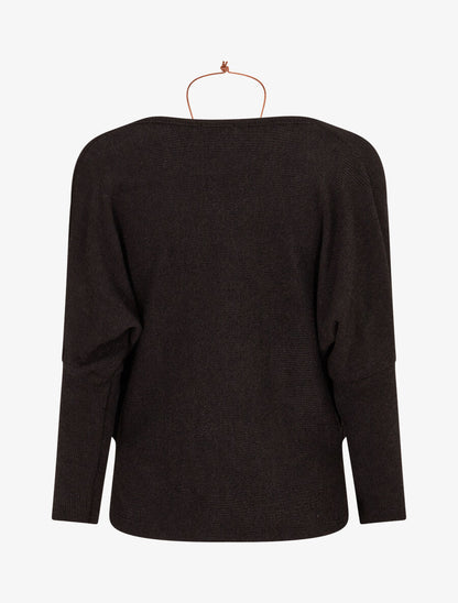 Pull côtelé avec sautoir - Noir - 2