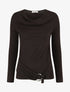 Pull fin avec pans à nouer - Noir - 1