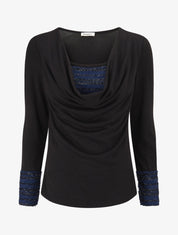 Pull fin à doublure lamé - Noir - 1