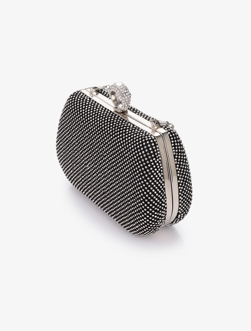 Minaudière de soirée à fermoir bague - Noir - 2