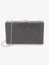 Minaudière rectangulaire à strass - Noir - 1