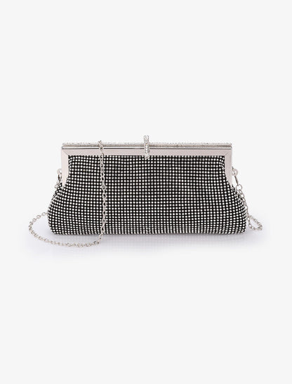 Pochette style bourse à strass - Noir - 5