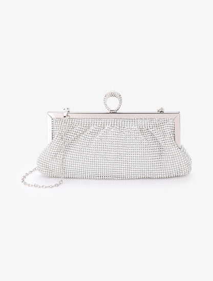 Pochette style bourse à strass et fermoir bague - Argent - 1