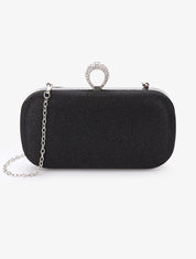 Minaudière à paillettes et fermoir bague - Noir - 5