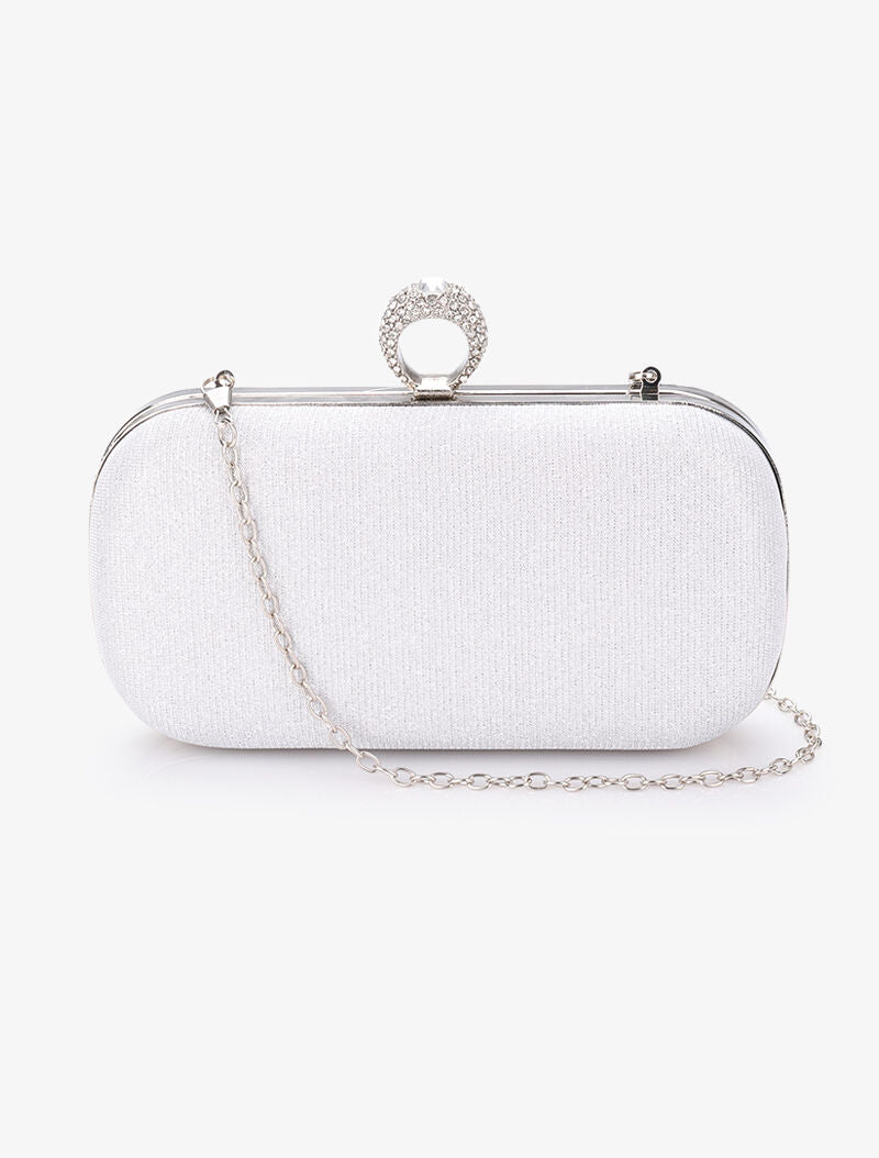 Minaudière à paillettes et fermoir bague - Argent - 3