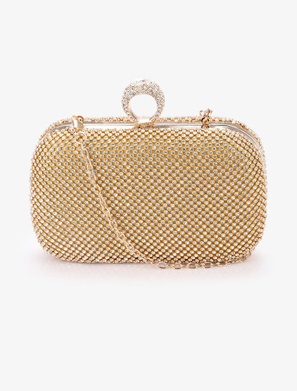 Minaudière à strass et fermoir bague - Or - 3