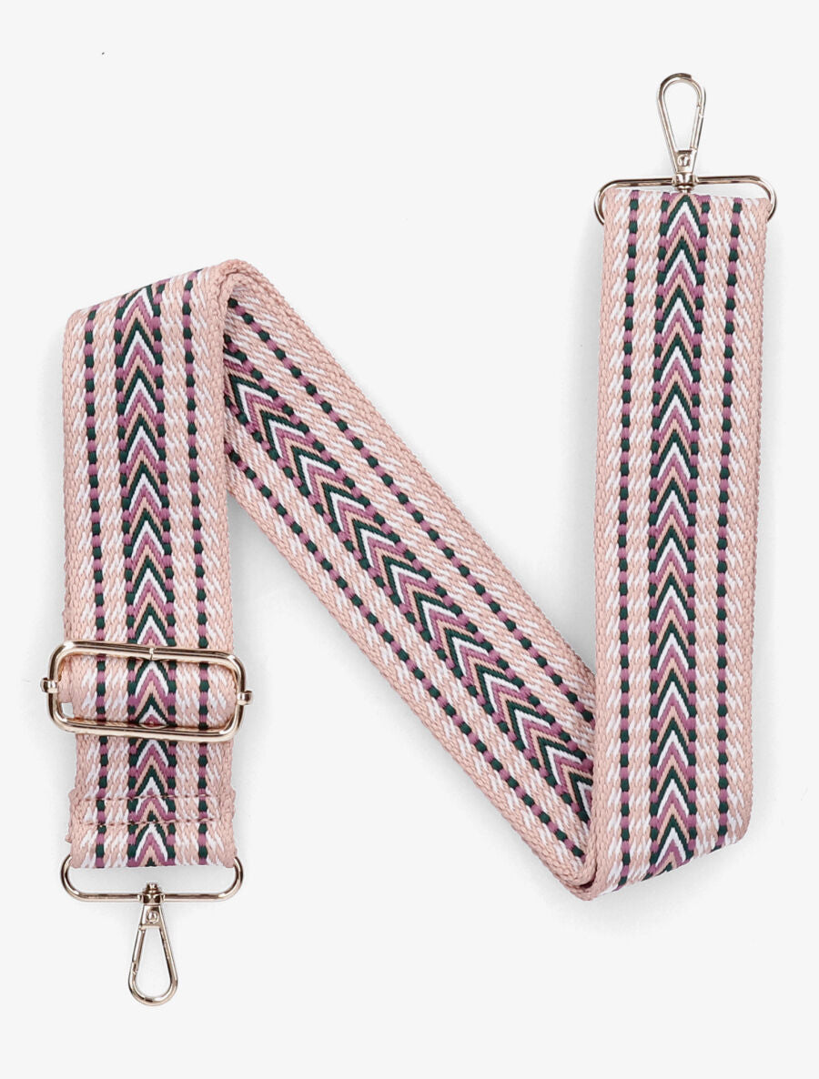 Bandoulière réglable en tissu motif en V - Rose - 1