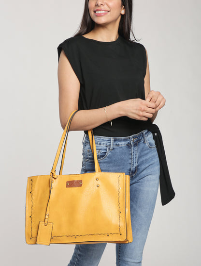 Sac à main Ludovine - Jaune moutarde - 5