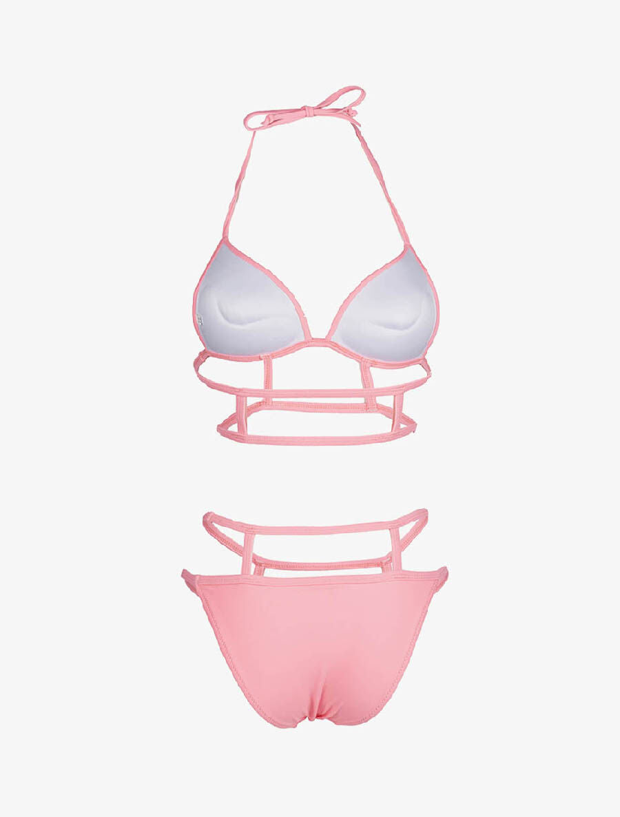 Bikini à harnais - Rose - 2
