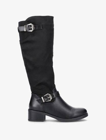 Bottes bimatière à sangles - noir - 5