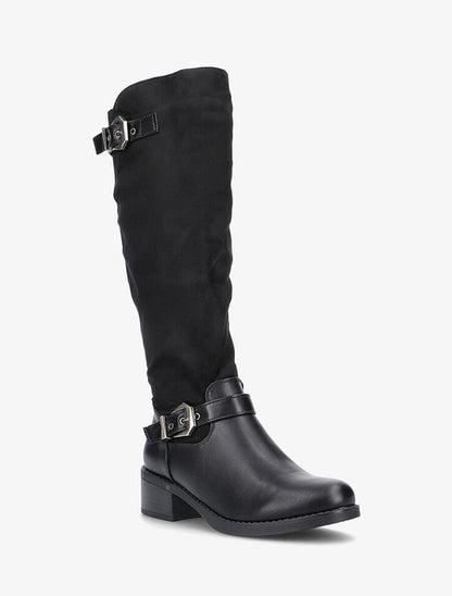 Bottes bimatière à sangles - noir - 2