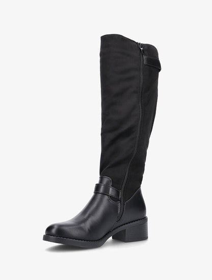 Bottes bimatière à sangles - noir - 3