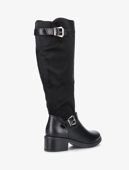 Bottes bimatière à sangles - noir - 4