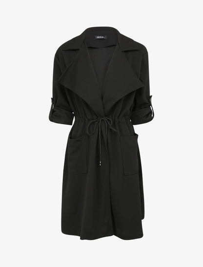 Trench fluide uni - Noir - 1