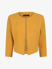 Veste droite uni manches 3/4 - Moutarde - 1