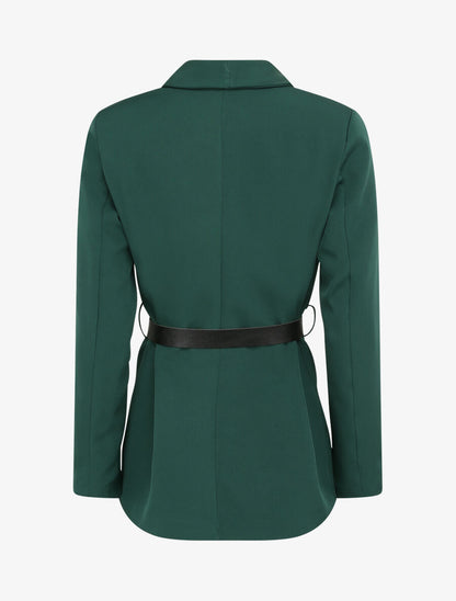 Blazer droit uni - Vert émeraude - 2