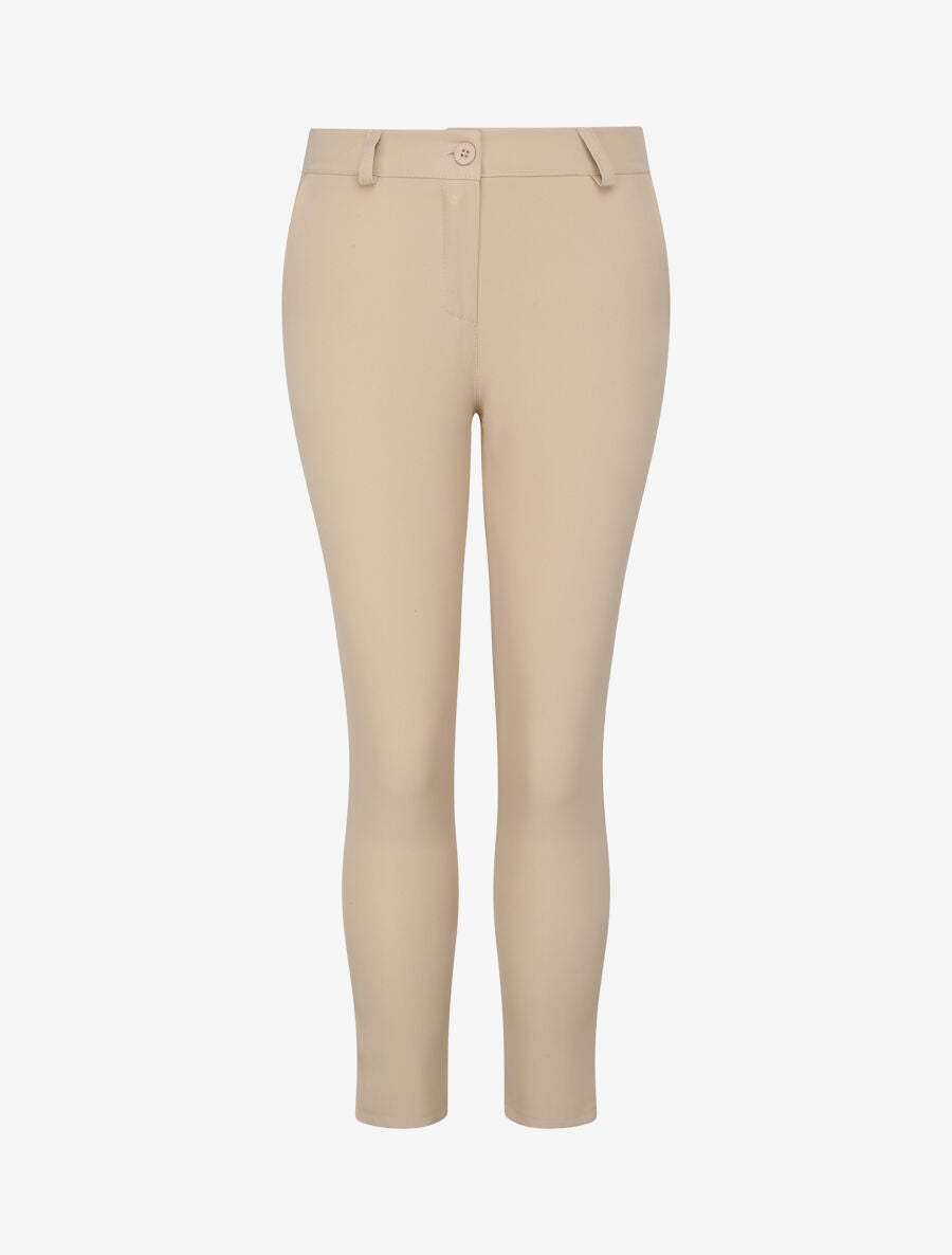 Pantalon slim 7/8 taille standard - Beige - 1