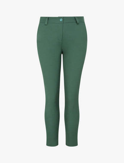 Pantalon slim 7/8 taille standard - Vert foncé - 1